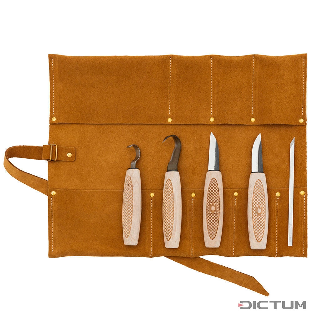 Jeu De Couteaux De Sculpture/ à éplucher DICTUM, 5 P./incl. Sacoche Enroulable – Image 2