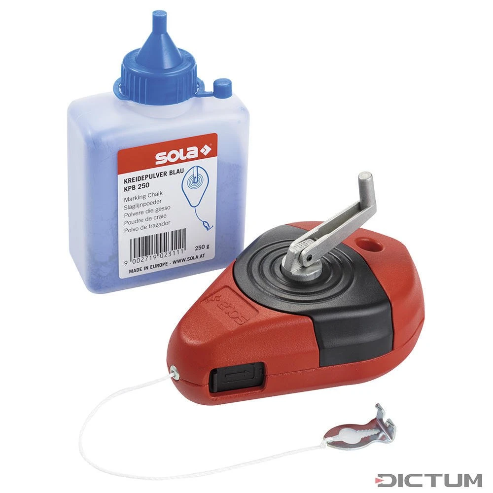Cordeau à Tracer à La Craie Sola CLP, Incl. Poudre De Craie Bleue